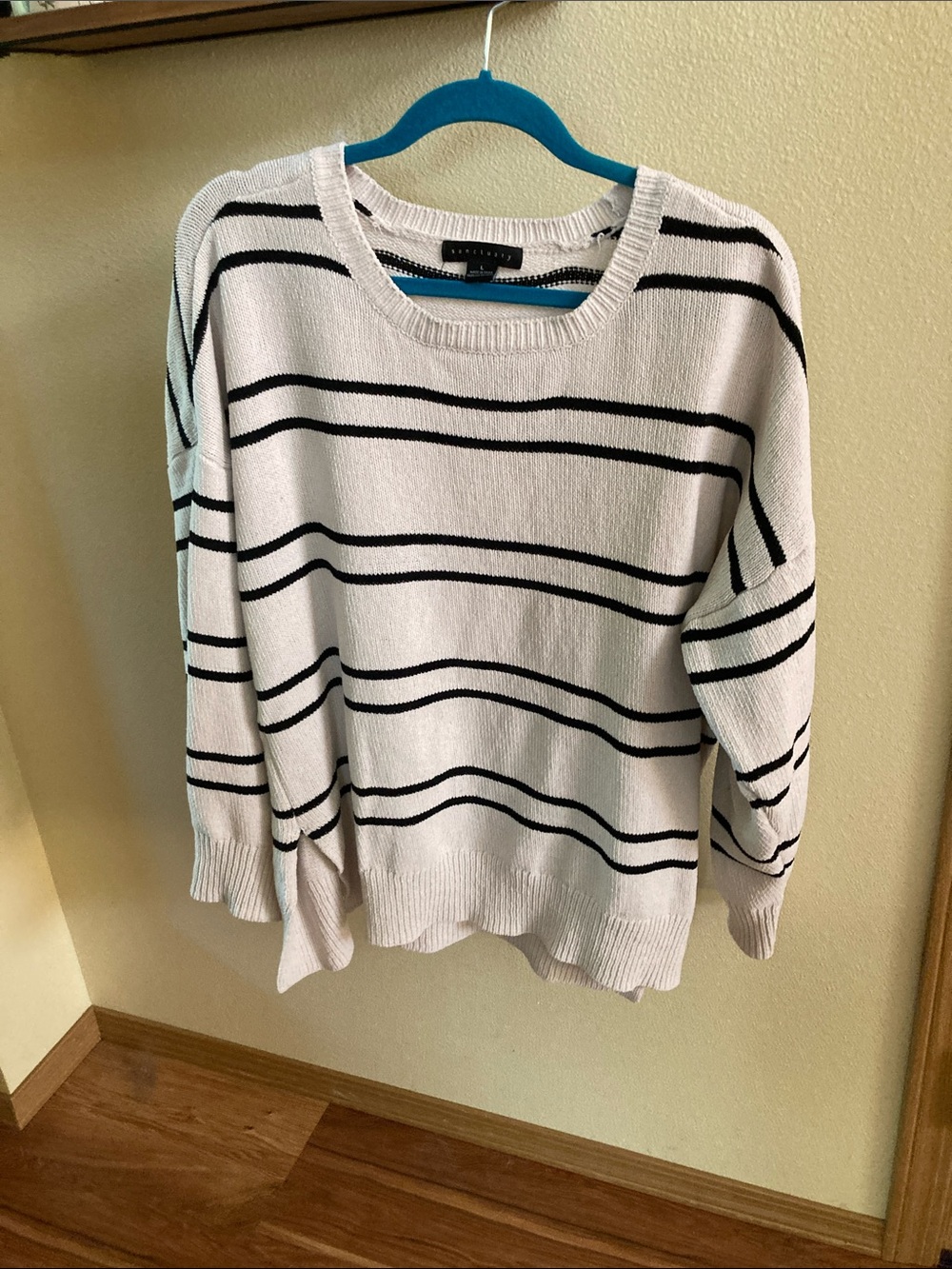 Sanctuary Striped Crewneck Sweater - White & Black